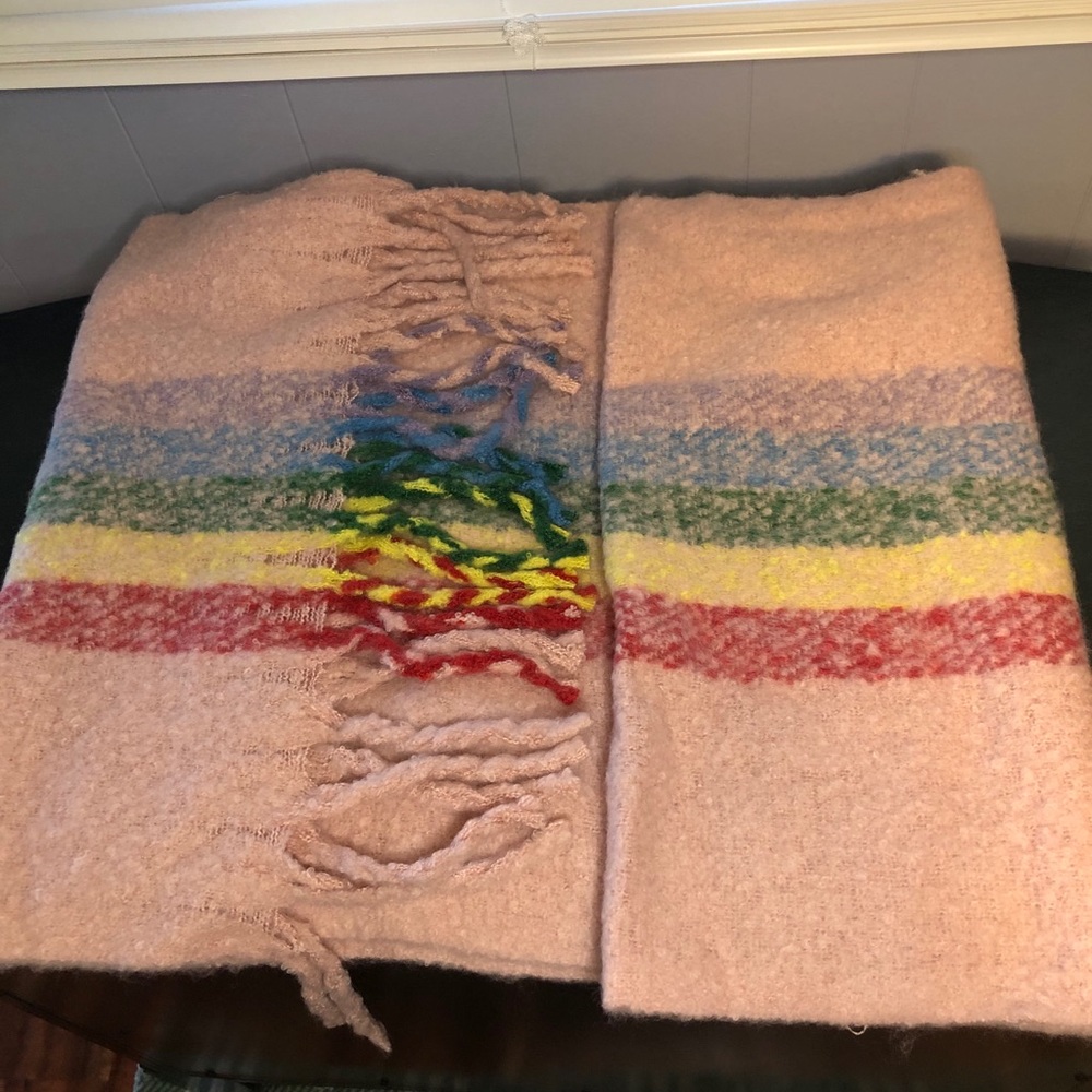 Rainbow tassel Blanket scarf multicolor, cozy,soft - Picture 5 of 6